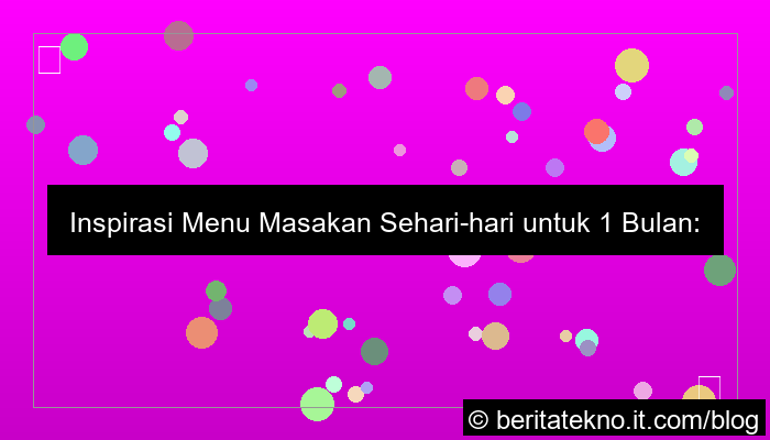 ilustrasi menu masakan sehari hari untuk 1 bulan
